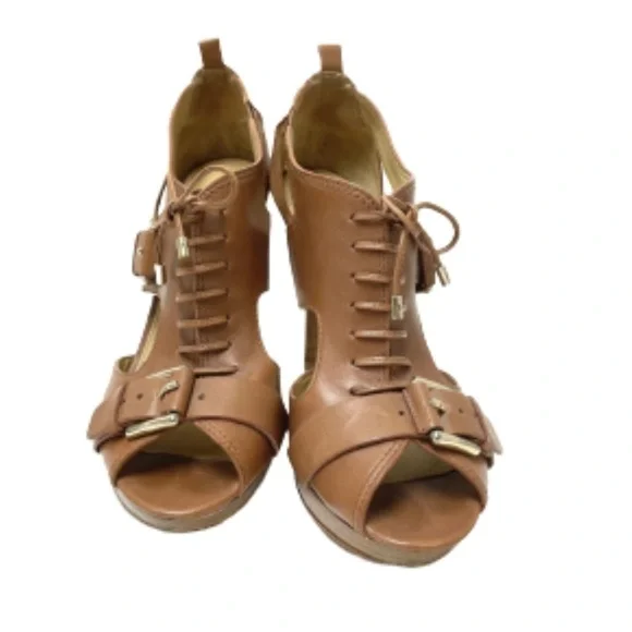 Coach Sofia tan leather heels size 9 - Picture 3 of 6